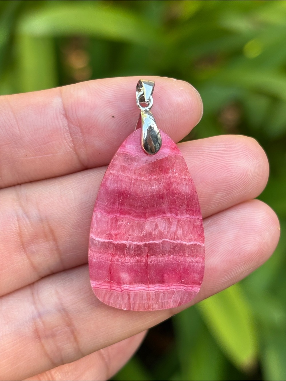 Sterling Silver 925 Faceted Rhodochrosite Pendant 2571 - Picture 5 of 5